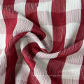 Tissu de chemise à coups de chèque tissé teint en fil en polyester